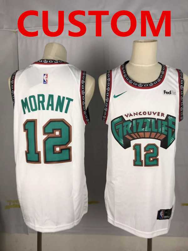 Men & Youth Customized Memphis Grizzlies White Nike Throwbacks Swingman Jersey->customized nba jersey->Custom Jersey